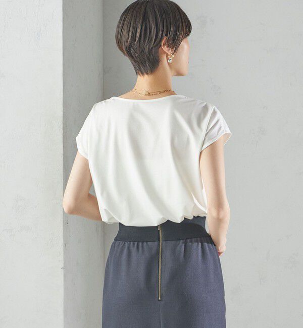 SHIPS for women「〈手洗い可能〉SORONA(R) ボートネック TEE」|Tシャツ・カットソー|