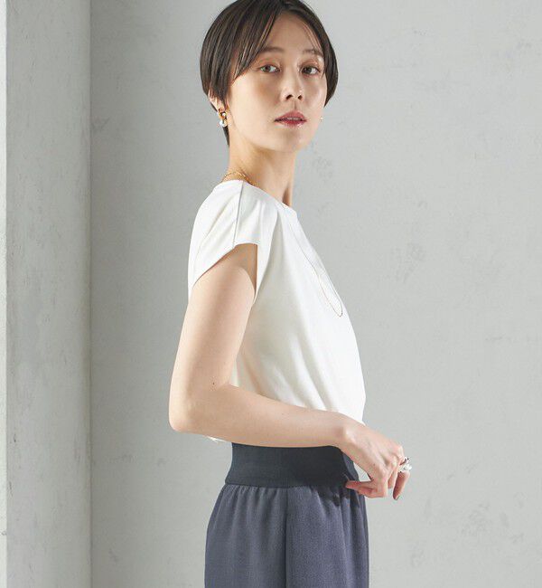 SHIPS for women「〈手洗い可能〉SORONA(R) ボートネック TEE」|Tシャツ・カットソー|