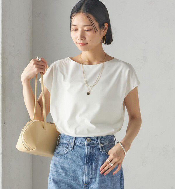 SHIPS for women「〈手洗い可能〉SORONA(R) ボートネック TEE」|Tシャツ・カットソー|