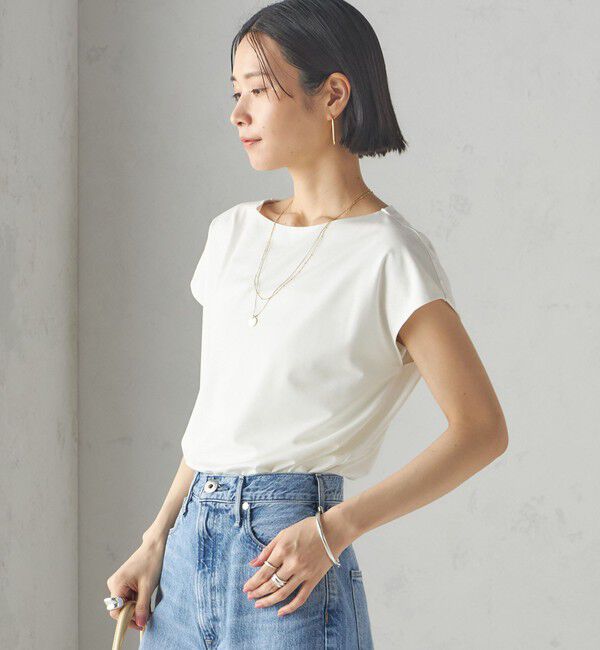 SHIPS for women「〈手洗い可能〉SORONA(R) ボートネック TEE」|Tシャツ・カットソー|