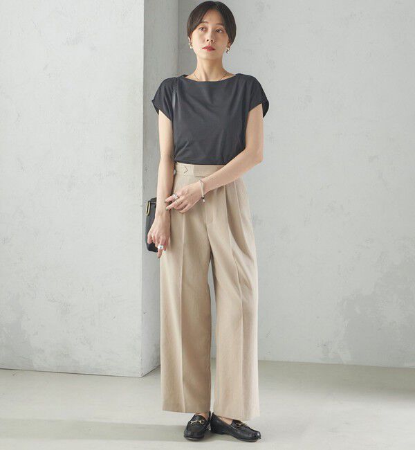 SHIPS for women「〈手洗い可能〉SORONA(R) ボートネック TEE」|Tシャツ・カットソー|