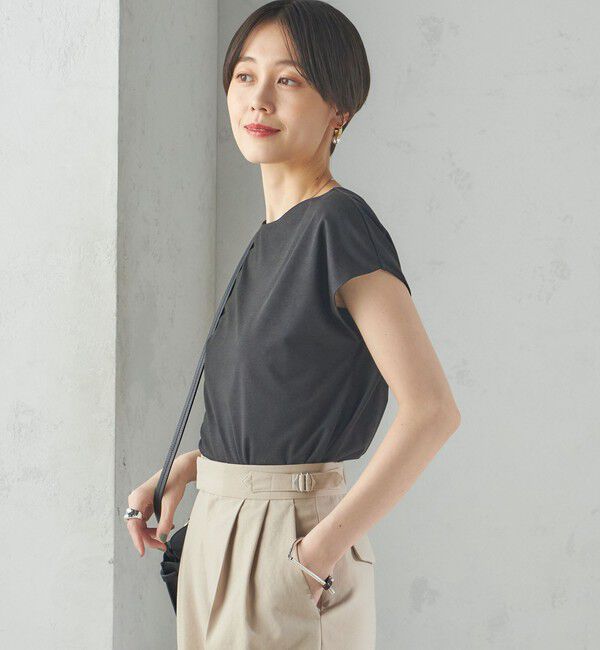 SHIPS for women「〈手洗い可能〉SORONA(R) ボートネック TEE」|Tシャツ・カットソー|