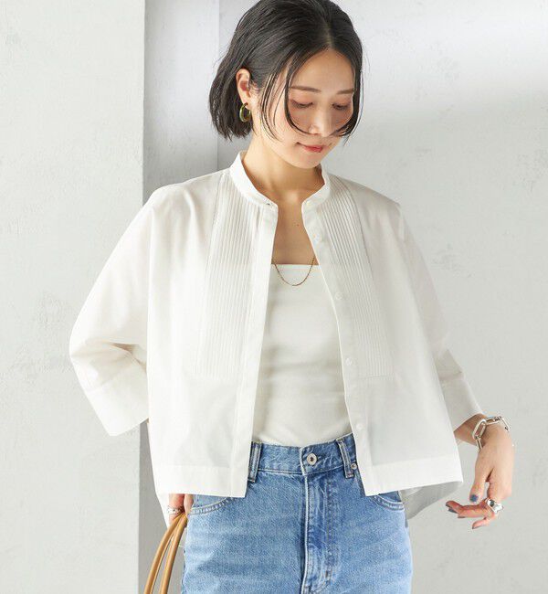 SHIPS for women「〈手洗い可能〉ピンタック 羽織 シャツ」|シャツ・ブラウス|オフホワイト