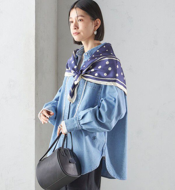 SHIPS for women「【SHIPS別注】manipuri:エンブレム スカーフ 88&times;88」|バンダナ・スカーフ|