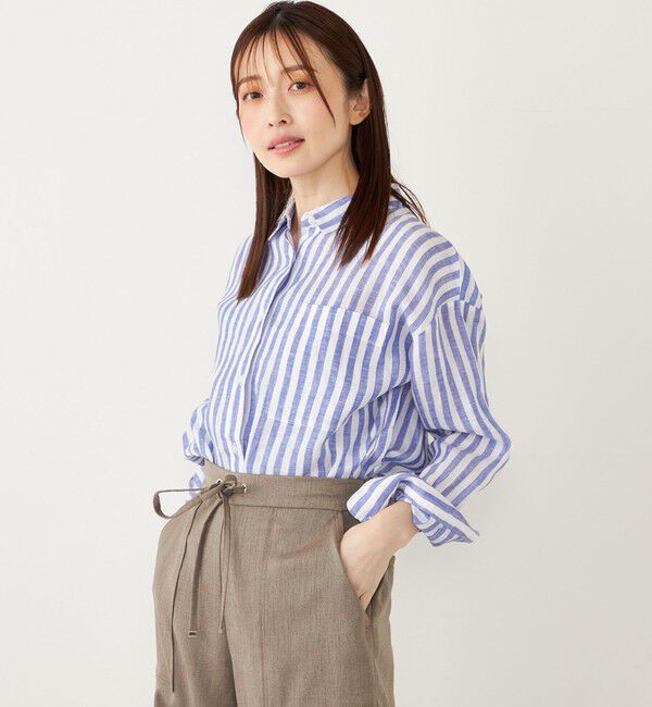 SHIPS Colors 「SHIPS Colors:〈洗濯機可能〉ユーロ リネン (EURO Linen) オーバー シャツ◇」|シャツ・ブラウス|