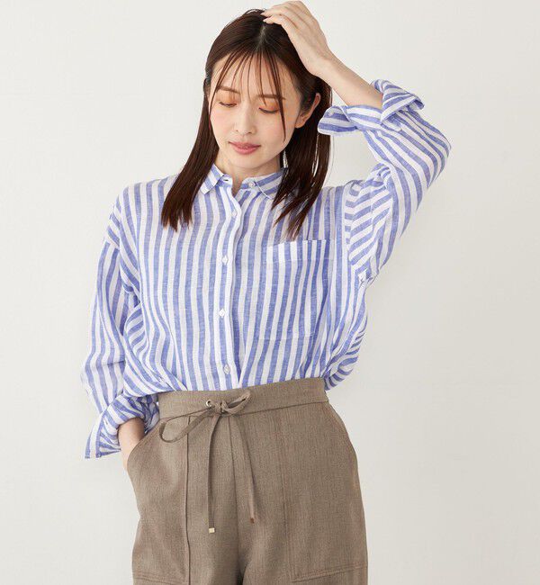 SHIPS Colors 「SHIPS Colors:〈洗濯機可能〉ユーロ リネン (EURO Linen) オーバー シャツ◇」|シャツ・ブラウス|