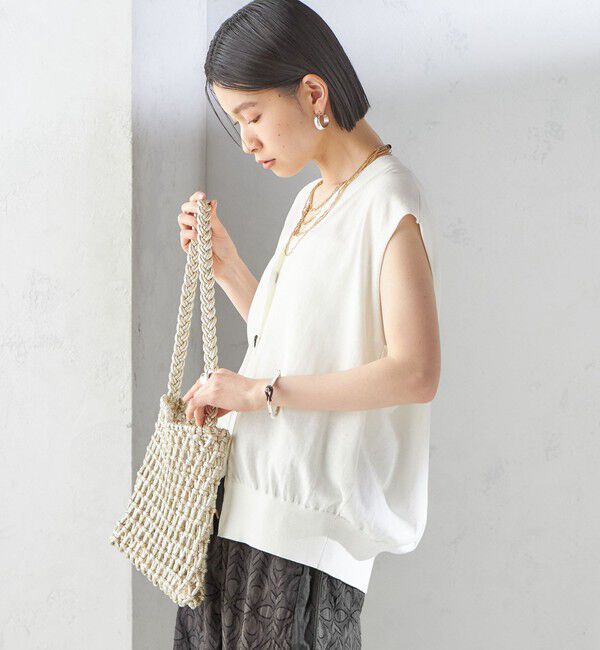 SHIPS for women「〈接触冷感 / 手洗い可能〉アイスコットン フレンチ スリーブ ジレ カーディガン」|ベスト・ジレ|