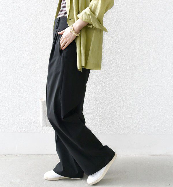 SHIPS for women「〈手洗い可能〉2タック ワイド パンツ（ブラック）」|その他|