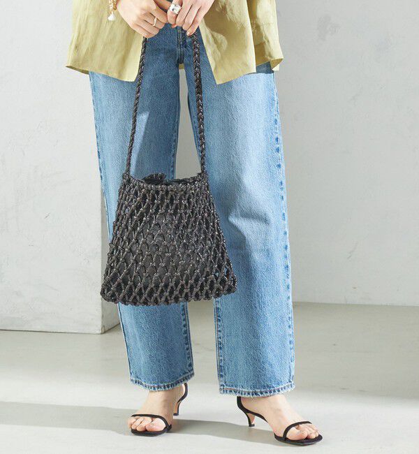 SHIPS for women「The Bagmati:オーガンジー 巾着 マクラメ バッグ」|ショルダー・メッセンジャー|ブラック