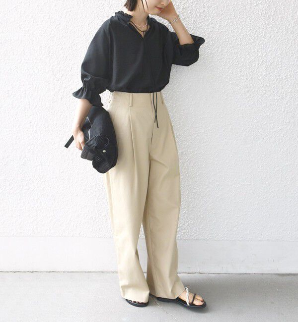 SHIPS for women「〈洗濯機可能〉前後 2WAY フリル リボン シアー ブラウス」|シャツ・ブラウス|