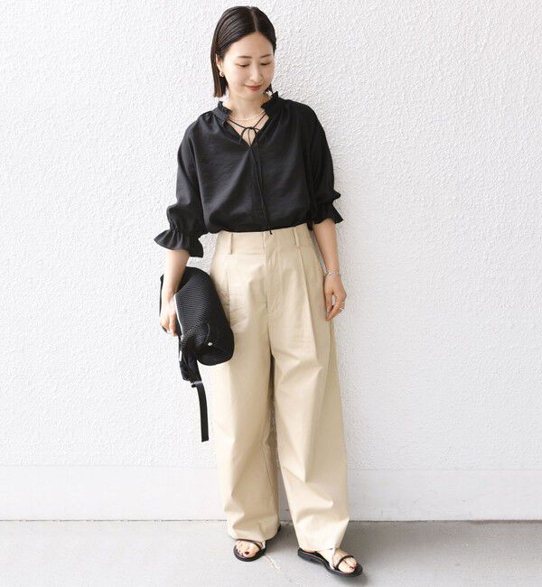 SHIPS for women「〈洗濯機可能〉前後 2WAY フリル リボン シアー ブラウス」|シャツ・ブラウス|