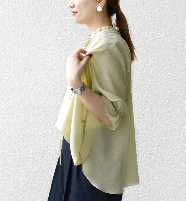 SHIPS for women「〈洗濯機可能〉前後 2WAY フリル リボン シアー ブラウス」|シャツ・ブラウス|