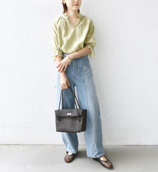 SHIPS for women「〈洗濯機可能〉前後 2WAY フリル リボン シアー ブラウス」|シャツ・ブラウス|