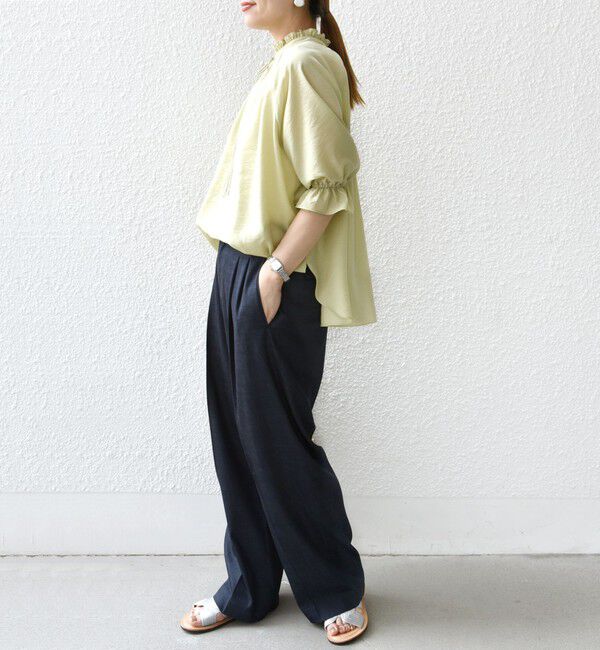 SHIPS for women「〈洗濯機可能〉前後 2WAY フリル リボン シアー ブラウス」|シャツ・ブラウス|