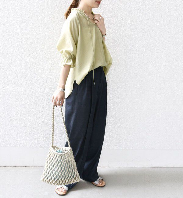 SHIPS for women「〈洗濯機可能〉前後 2WAY フリル リボン シアー ブラウス」|シャツ・ブラウス|