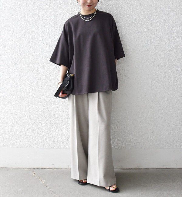 SHIPS any「《一部予約》SHIPS any:〈接触冷感/汗染み防止加工/洗濯機可能〉ラウンドヘム クルー ビッグ TEE」|Tシャツ・カットソー|