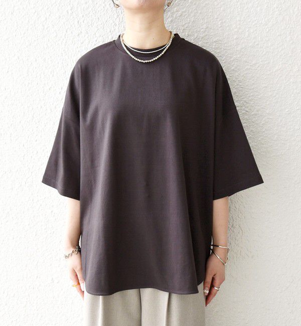 SHIPS any「《一部予約》SHIPS any:〈接触冷感/汗染み防止加工/洗濯機可能〉ラウンドヘム クルー ビッグ TEE」|Tシャツ・カットソー|