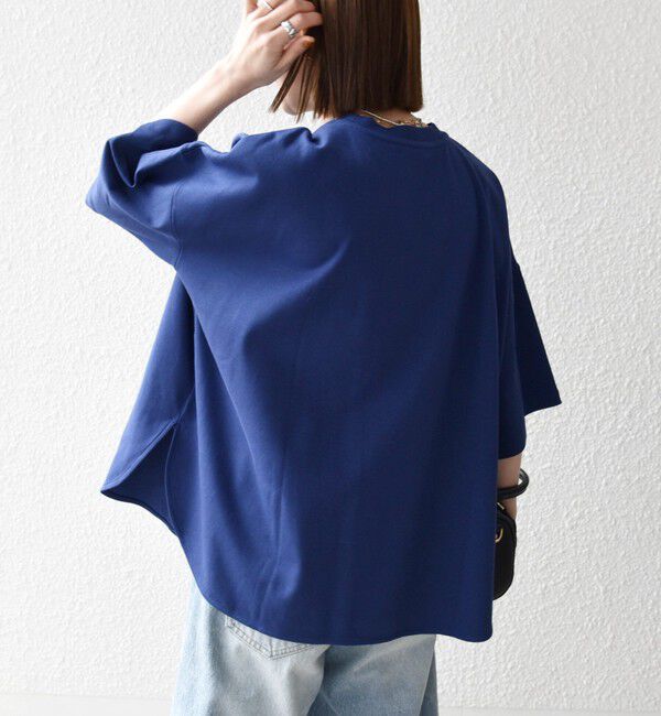 SHIPS any「《一部予約》SHIPS any:〈接触冷感/汗染み防止加工/洗濯機可能〉ラウンドヘム クルー ビッグ TEE」|Tシャツ・カットソー|