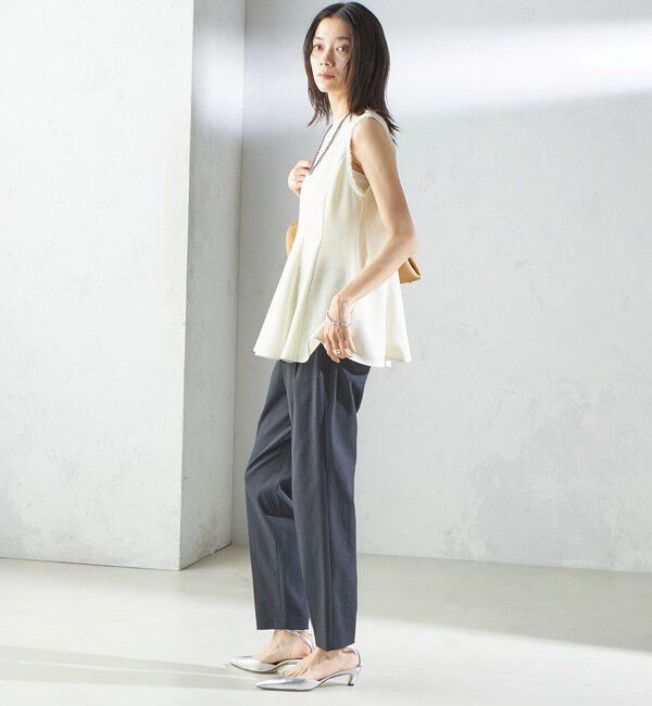 SHIPS for women「〈手洗い可能〉カラミ ペプラム ノースリーブ ブラウス」|シャツ・ブラウス|