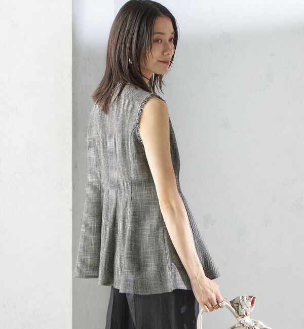 SHIPS for women「〈手洗い可能〉カラミ ペプラム ノースリーブ ブラウス」|シャツ・ブラウス|