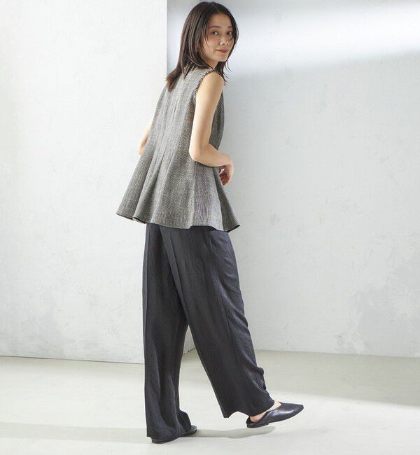 SHIPS for women「〈手洗い可能〉カラミ ペプラム ノースリーブ ブラウス」|シャツ・ブラウス|