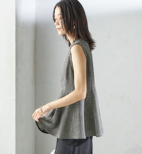 SHIPS for women「〈手洗い可能〉カラミ ペプラム ノースリーブ ブラウス」|シャツ・ブラウス|