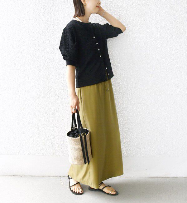 SHIPS for women「【WEB限定】〈手洗い可能〉バンピー シャーリング 5分袖 カーディガン」|カーディガン|