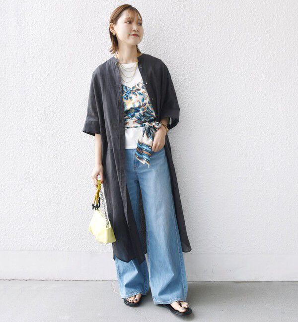 SHIPS for women「〈手洗い可能〉ラミー 4 スタンドカラー シャツ ワンピース」|ワンピース|