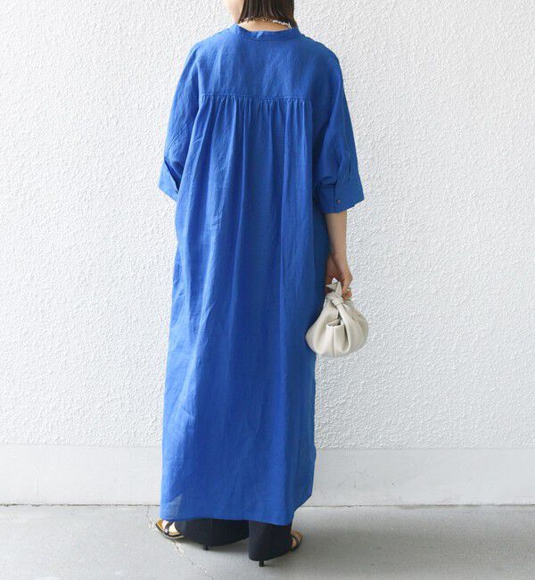 SHIPS for women「〈手洗い可能〉ラミー 4 スタンドカラー シャツ ワンピース」|ワンピース|