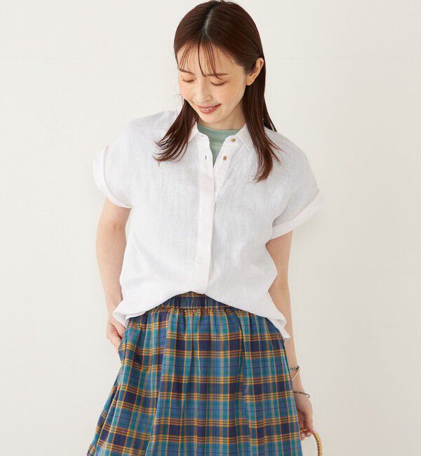 SHIPS Colors 「SHIPS Colors:ユーロ リネン (EURO Linen) ヒヨク シャツ◇」|シャツ・ブラウス|オフホワイト