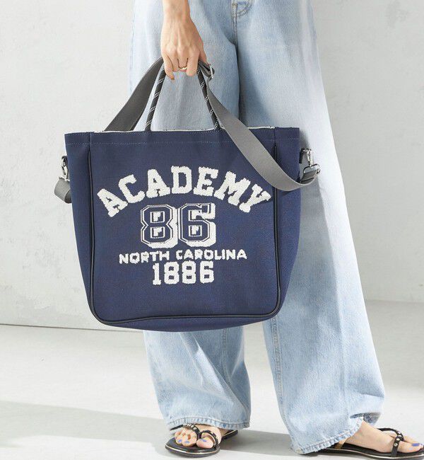 SHIPS for women「カレッジ レオパード ジャカード A4 バッグ」|ショルダー・メッセンジャー|ネイビー