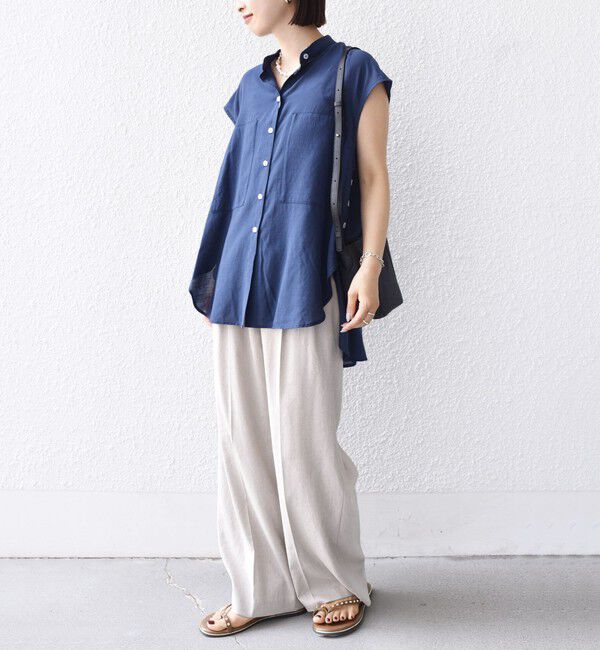 SHIPS for women「【WEB限定】〈手洗い可能〉サイド ボタン バック レイヤード ブラウス」|シャツ・ブラウス|