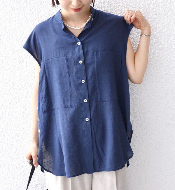 SHIPS for women「【WEB限定】〈手洗い可能〉サイド ボタン バック レイヤード ブラウス」|シャツ・ブラウス|