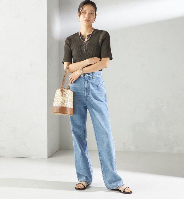 SHIPS for women「〈手洗い可能〉ラミー混 シアー ヘンリー ネック ニット」|ニット・セーター|