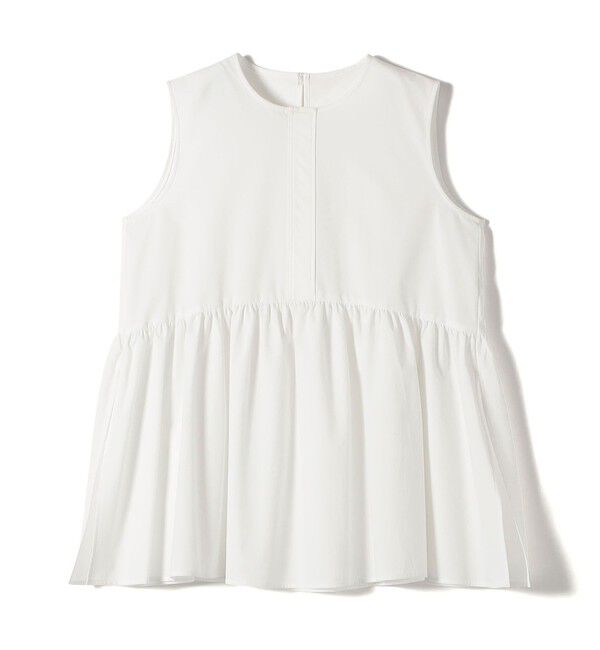 SHIPS for women「〈接触冷感 / 撥水加工〉TEX BRID(R)タフタ ギャザー ノースリーブ ブラウス」|シャツ・ブラウス|