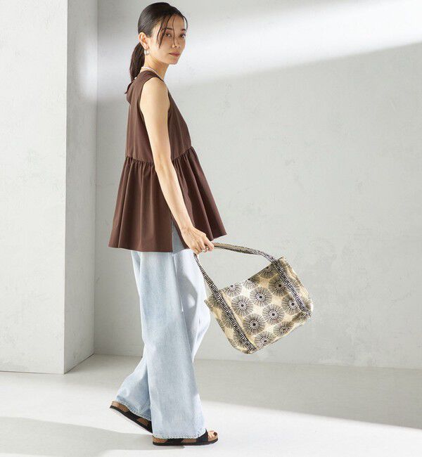 SHIPS for women「〈接触冷感 / 撥水加工〉TEX BRID(R)タフタ ギャザー ノースリーブ ブラウス」|シャツ・ブラウス|