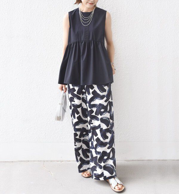 SHIPS for women「〈接触冷感 / 撥水加工〉TEX BRID(R)タフタ ギャザー ノースリーブ ブラウス」|シャツ・ブラウス|