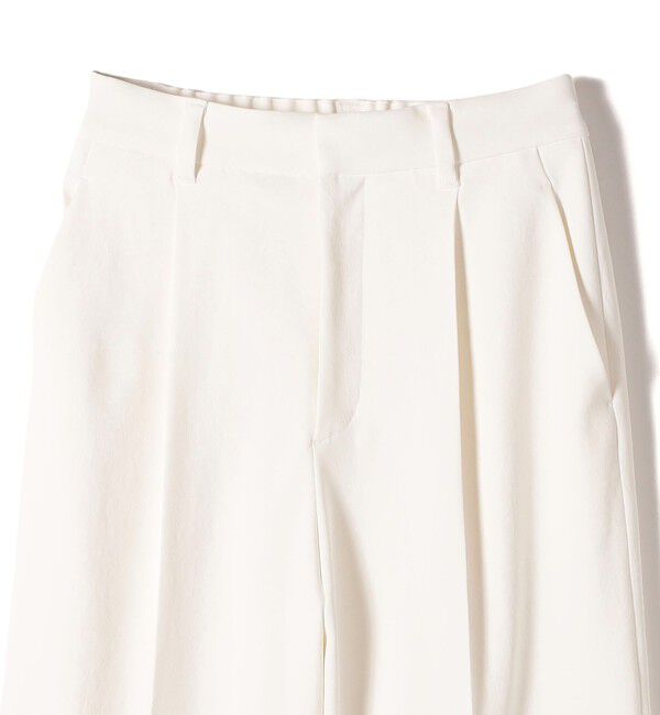 SHIPS for women「〈UVカット / 吸水速乾 / 手洗い可能〉合繊 タック センター プレス パンツ」|スラックス|