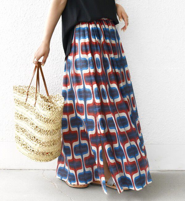 SHIPS for women「【SHIPS別注】UHURU:〈手洗い可能〉シアープリント ギャザー スカート」|スカート|