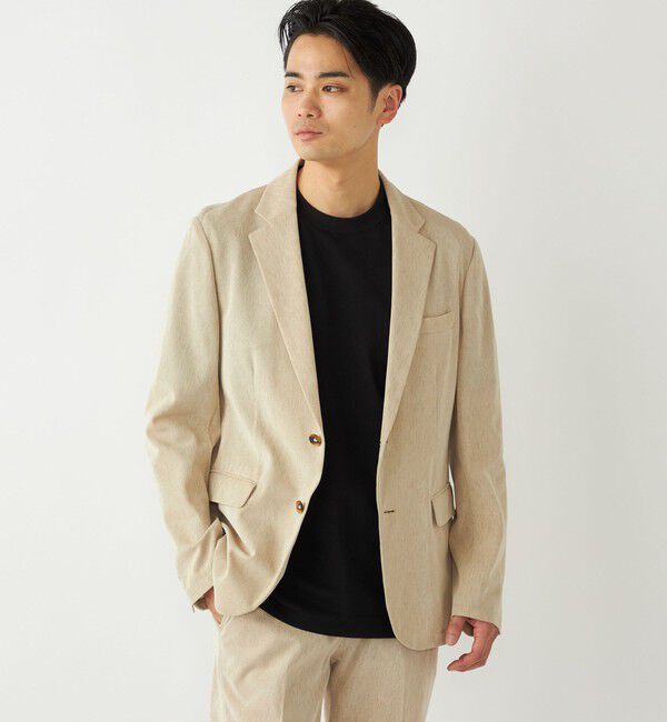 SHIPS Colors 「SHIPS Colors:〈洗濯機可能〉シャリル ジャージー 2B ジャケット ベージュ」|テーラードジャケット|