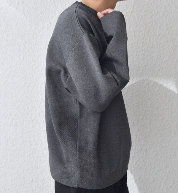 SHIPS any「SHIPS any:〈手洗い可能〉メッシュ スピンドル スウェットライク テック ニット◇」|スウェット・ジャージ|チャコールグレー