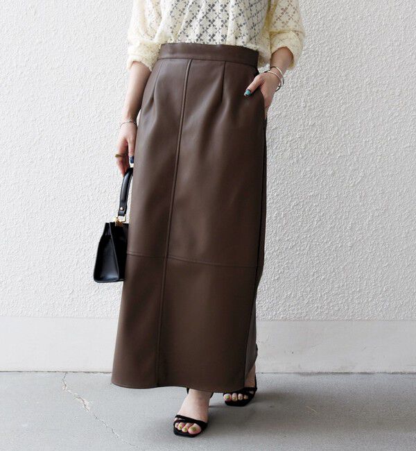 SHIPS any「SHIPS any: クロス ステッチ Iライン スカート」|タイト|