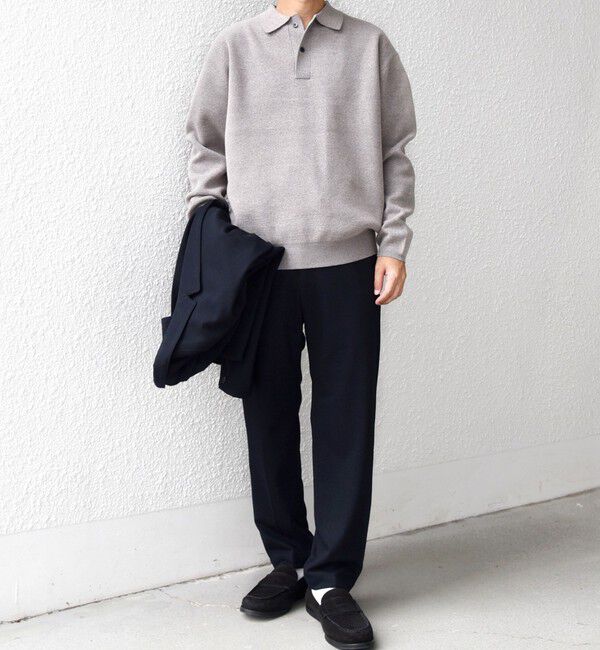 SHIPS any「SHIPS any:〈手洗い可能〉ハイゲージ ミラノリブ ブラッシュド リラックス ニット ポロ◇」|ニット・セーター|