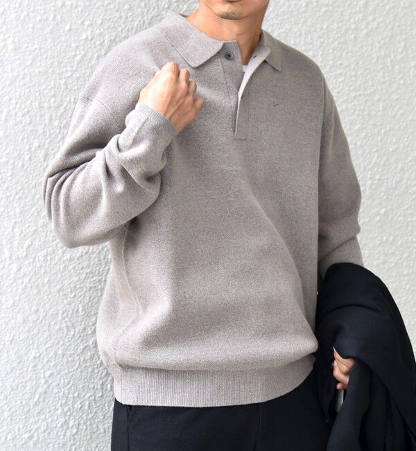 SHIPS any「SHIPS any:〈手洗い可能〉ハイゲージ ミラノリブ ブラッシュド リラックス ニット ポロ◇」|ニット・セーター|