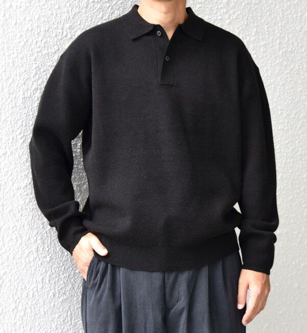 SHIPS any「SHIPS any:〈手洗い可能〉ハイゲージ ミラノリブ ブラッシュド リラックス ニット ポロ◇」|ニット・セーター|