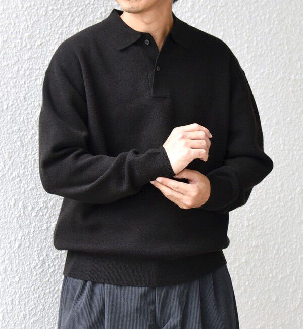 SHIPS any「SHIPS any:〈手洗い可能〉ハイゲージ ミラノリブ ブラッシュド リラックス ニット ポロ◇」|ニット・セーター|