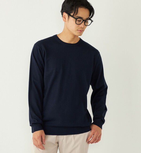 SHIPS Colors 「SHIPS Colors:〈手洗い可能〉アンチピリング 12ゲージ クルーネック ニット」|ニット・セーター|ネイビー