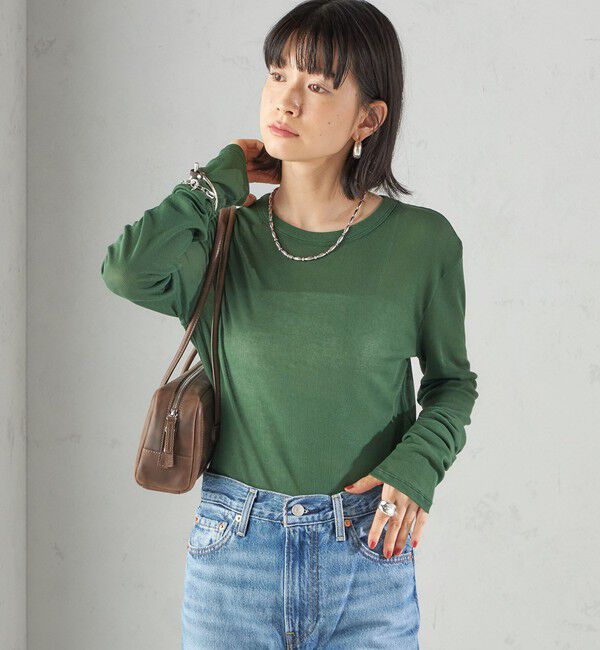 SHIPS for women「s.oyamadaコラボ:〈手洗い可能〉シアー テレコ ロング スリーブ TEE」|Tシャツ・カットソー|