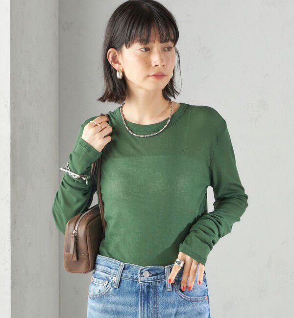 SHIPS for women「s.oyamadaコラボ:〈手洗い可能〉シアー テレコ ロング スリーブ TEE」|Tシャツ・カットソー|