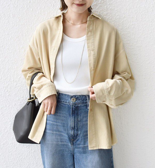 SHIPS for women「【WEB限定】〈洗濯機可能〉コーデュロイ ギャザー シャツ 羽織」|シャツ・ブラウス|